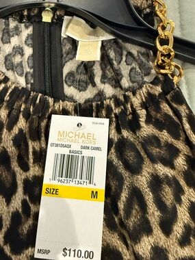 Michael Michael Kors Dark Camel Leopard Print Top